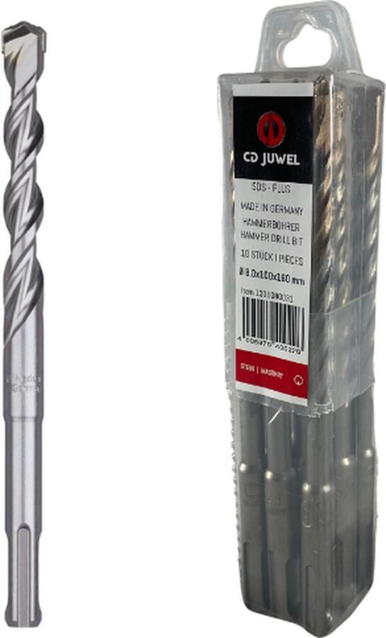 Diamond&tools betonboor 5mm lengte 160mm SDS+ 2 snijder (10 stuks)
