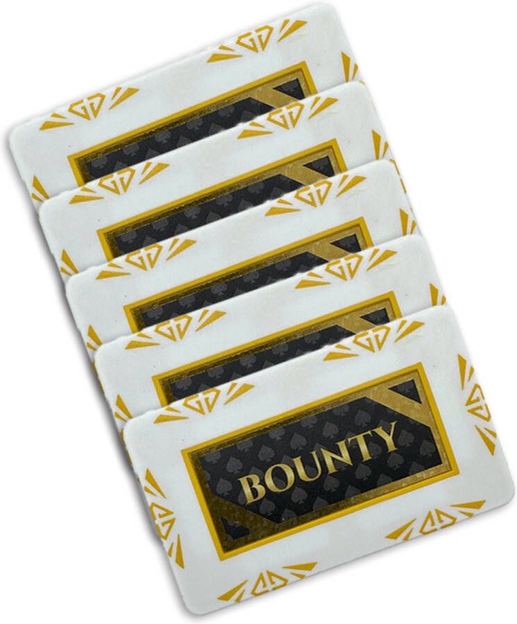 Diamond poker plaque poker chip poker plakkaat bounty (5 stuks) wit