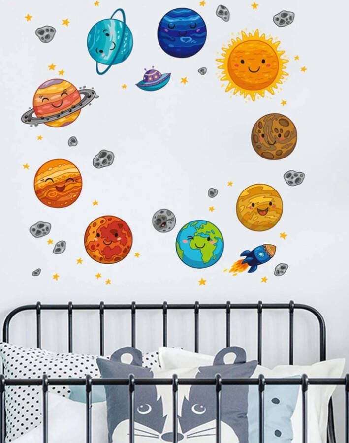 Diamondheart Muurstickers planeten Kinderkamer stickers kinderkamer decoratie