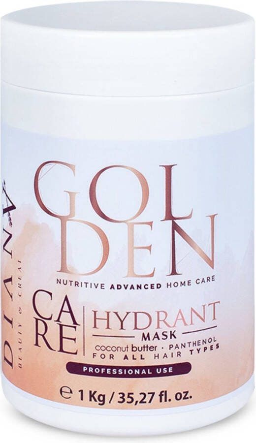 Diana Beauty & Creative Golden haarmasker 1000g voor thuiszorg na de behandeling haar botox zonder parabenen sulfaten en siliconen met Kokosboter en Panthenol Voor Optimale Hydratatie en Anti-Frizz Geschikt voor Alle Haartypes