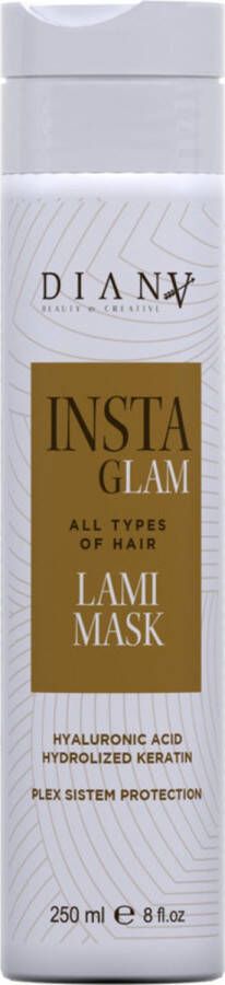 Diana Beauty & Creative INSTAGLAM homecare Laminatie haarmasker 250ml > Plex system protection geeft glans en voedt het haar