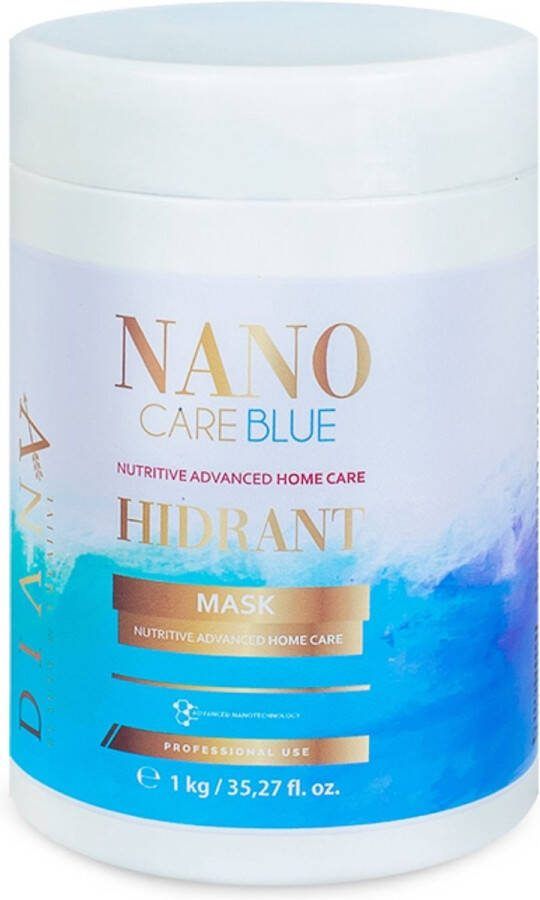 Diana Beauty & Creative NanoCare nanoplastia Blue Haarmasker 1000g 'No Yellow' voor thuiszorg na een nanoplastie keratine haar straightening behandeling zonder parabenen sulfaten en siliconen voor Optimale Hydratatie Anti-Frizz voor blond haar
