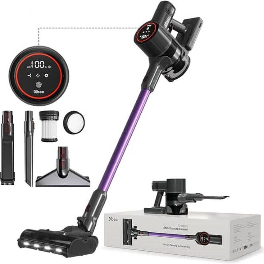 ‎Dibea G26 Cyclone Steelstofzuiger Vacuum cleaner 28000PA 500W Zonder zak Draadloos 1 67kg Stofzuiger