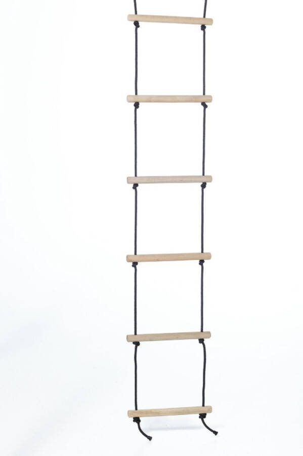 DICE-Outdoor DICE houten touwladder 6 sporten – zwart touw