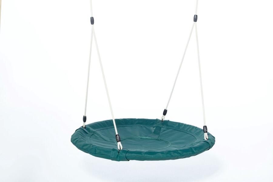 DICE-Outdoor DICE Nestschommel rond 100 cm beige gevlochten touw Donkergroen