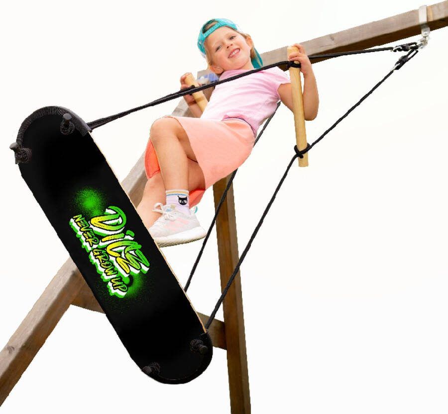 DICE-Outdoor DICE skateboard schommel zwart touw