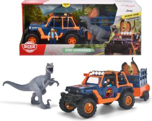 Dickie Toys Dino Commander met Figuur Aanhangwagen met kooi 40 cm Dinosaurus Speelgoedvoertuig