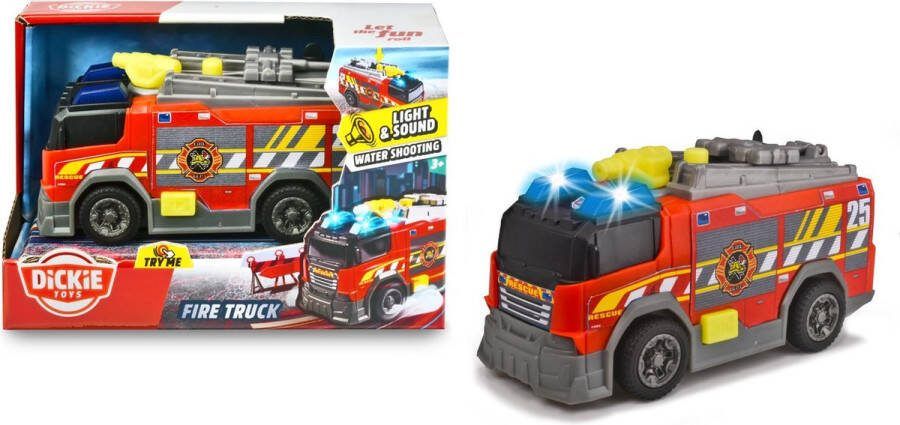 Dickie Toys Brandweerwagen 15cm Licht en Geluid Speelgoedvoertuig