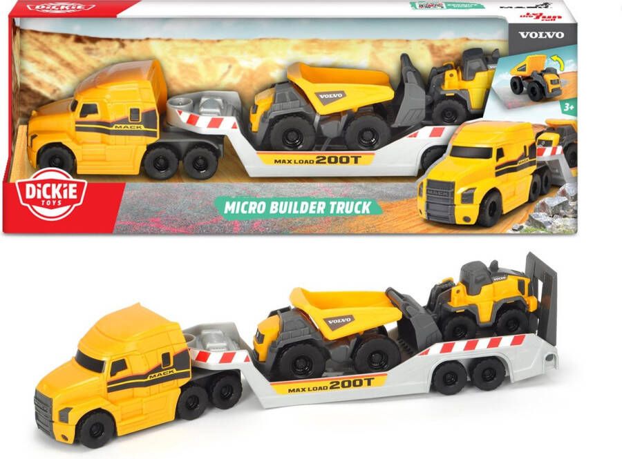 Dickie Toys Mack Volvo Micro Constructie 32 cm Speelgoedvoertuig