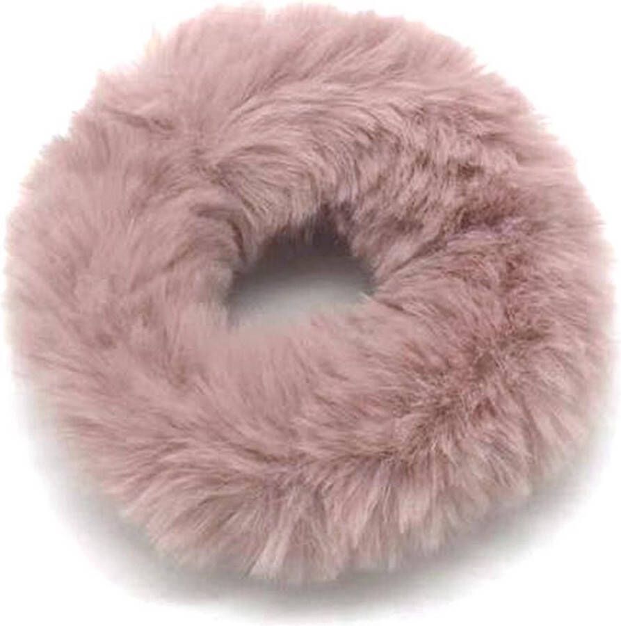 Dielay Fluffy Scrunchie Haarelastiek Oudroze Musthaves