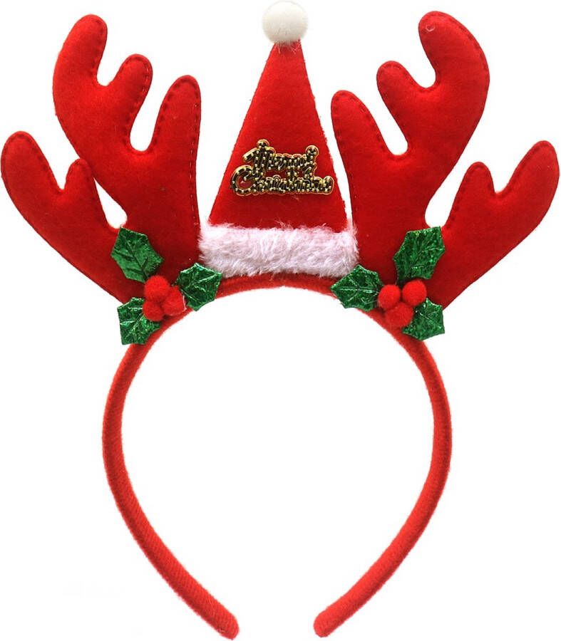 Dielay Haarband voor Kerst Diadeem Kerstmis Gewei Rood