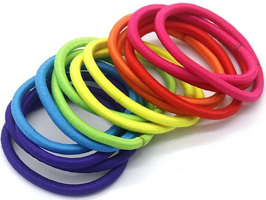 Dielay Haarelastiekjes multicolor regenboog kleuren