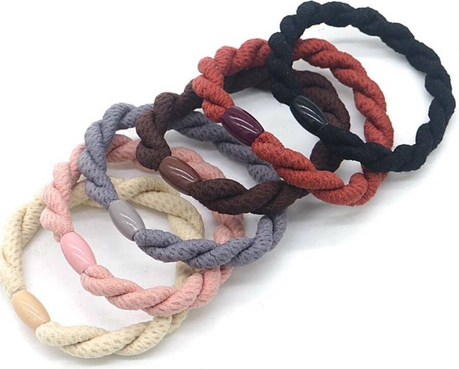 Dielay Haarelastiekjes set van 6 multicolor accessoire gekleurd kinderen dames