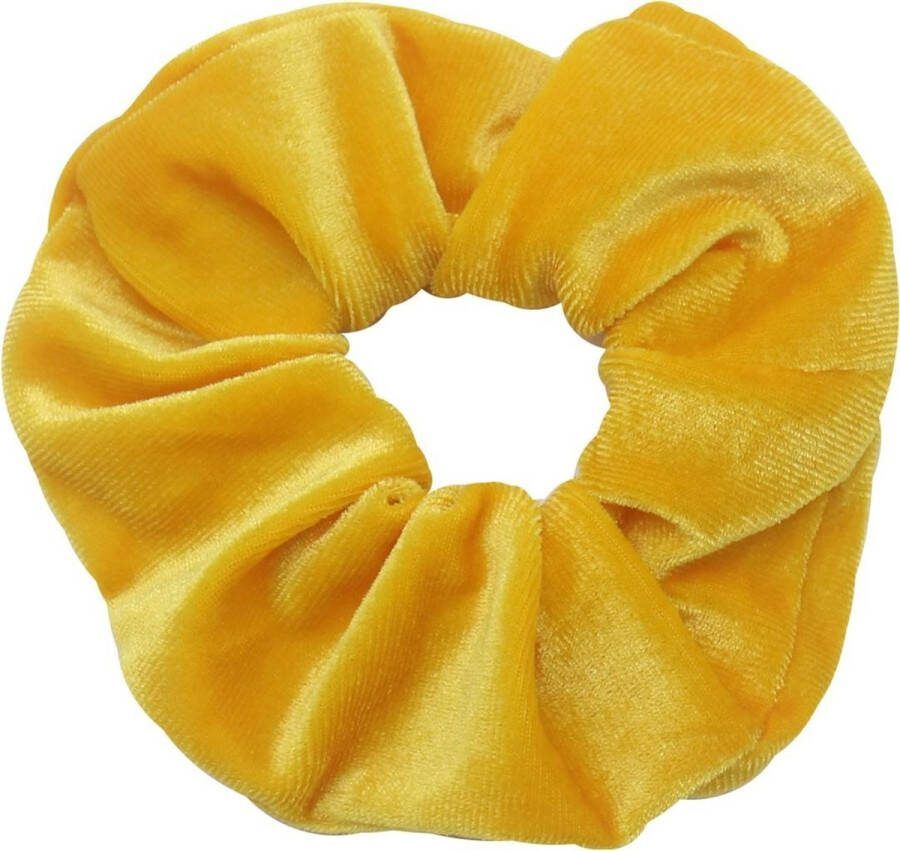 Dielay Scrunchie Fluweel Haarelastiek Geel