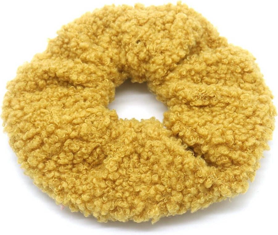 Dielay Scrunchie Teddy Haarelastiek Okergeel