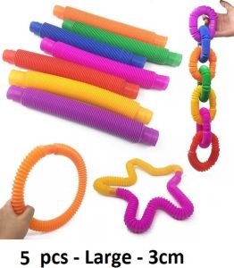 Dielay Wacky Pop Tube 5 Stuks Fidget Toy Verschillende kleuren