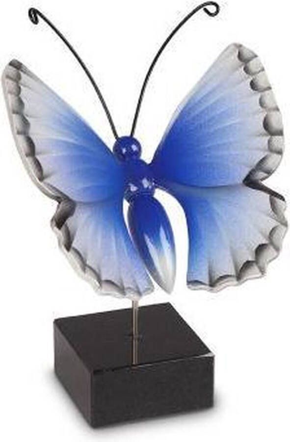 Dierenasbeelden Handbeschilderde urn vlinder in hout blauw type Blauwtje Asbeeld Dieren Urn Voor Uw Geliefde Dier Kat Hond Paard Konijn