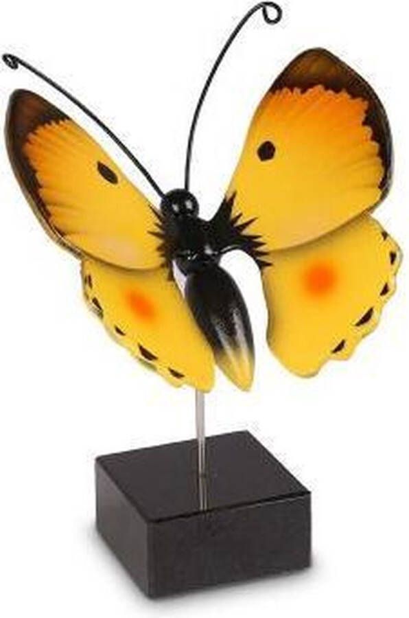 Dierenasbeelden Handbeschilderde urn vlinder in hout geel type Luzerne Asbeeld Dieren Urn Voor Uw Geliefde Dier Kat Hond Paard Konijn
