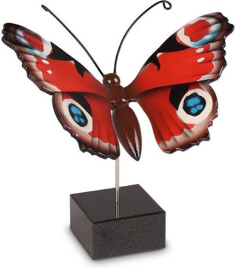 Dierenasbeelden Handbeschilderde urn vlinder in hout rood type Dagpauwoog Asbeeld Dieren Urn Voor Uw Geliefde Dier Kat Hond Paard Konijn