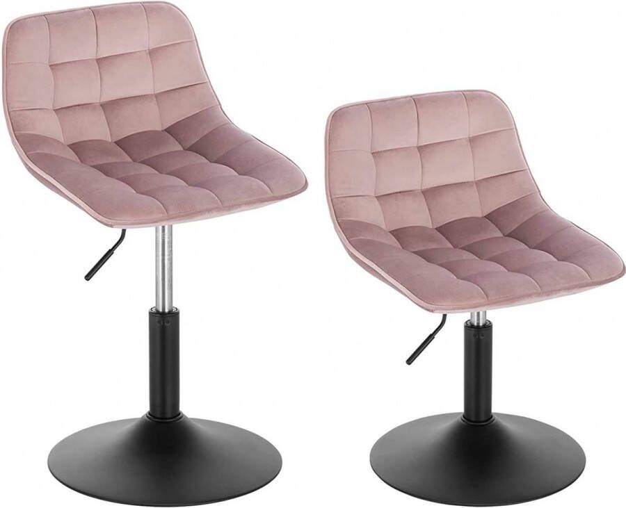 Diferza™ Set Van 2 Barkrukken In Velvet 360° Bureaustoel Roze