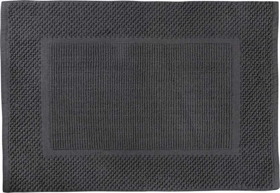Differnz Basics badmat geschikt voor vloerverwarming – 100% katoen – Donkergrijs – 50 x 80 cm