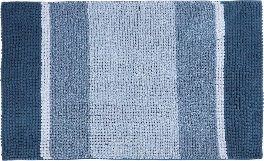 Differnz Fading badmat geschikt voor vloerverwarming – 100% microfiber – Blauw – 60 x 90 cm