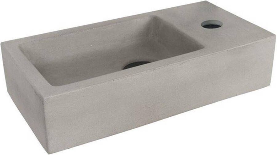 Differnz Hura fontein 38x18x9cm Rechthoek 1 kraangat Beton grijs
