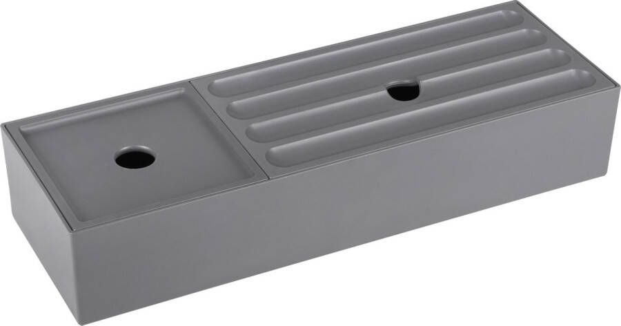 Differnz Lade Organizer met Deksel – Schuiflade Opberger – Opbergbakjes – Kunststof Sorteerbakjes – 32 x 11 x 6 cm – Grijs