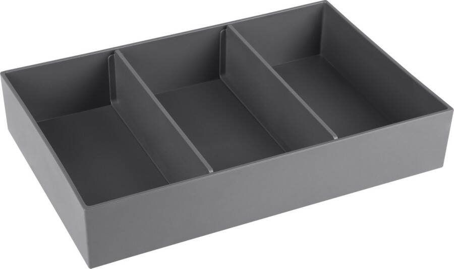 Differnz Lade Organizer voor Schuiflade – Opbergbakjes – Kunststof Sorteerbakjes 32 x 21 x 6 cm – Grijs