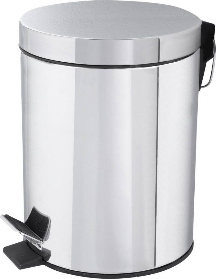 Differnz Pedaalemmer Chroom – Prullenbak Badkamer – Afvalbakje – 5 liter
