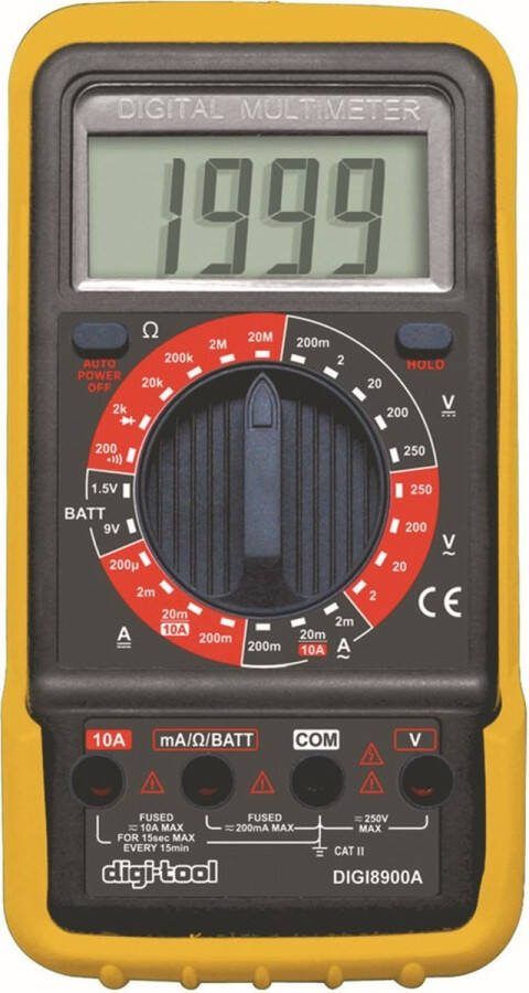 DIGITOOL Multimeter 8900 DHZ meten van spanning stroom en weerstand