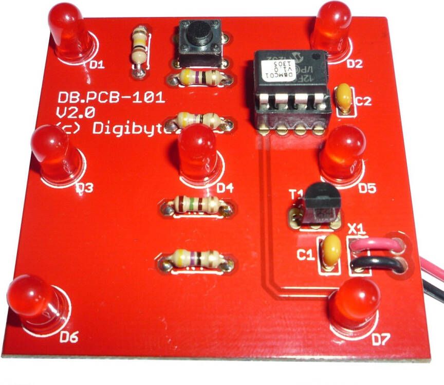 Digibytez LED Dice DIY Kit V2.0 (Red)