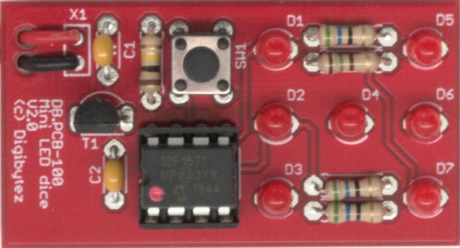 Digibytez Mini LED Dice DIY Kit V2.0 (Red)