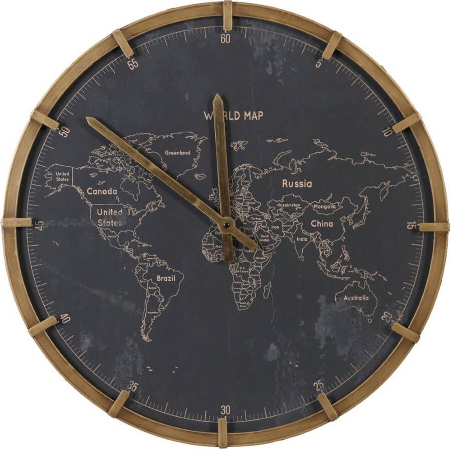 Dijk Natural Collections Clock metal 58x4cm Grijs