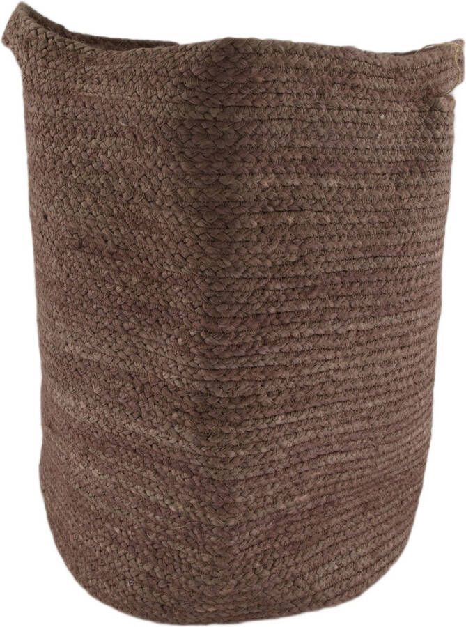 Dijk Natural Collections DKNC Wasmand jute met stof 38x38x42 cm Grijs