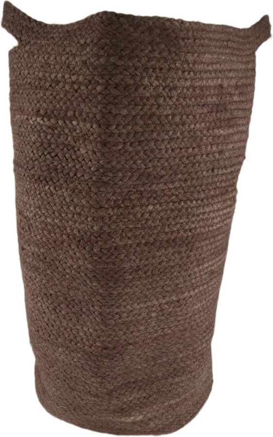 Dijk Natural Collections DKNC Wasmand jute met stof 38x38x58cm Grijs