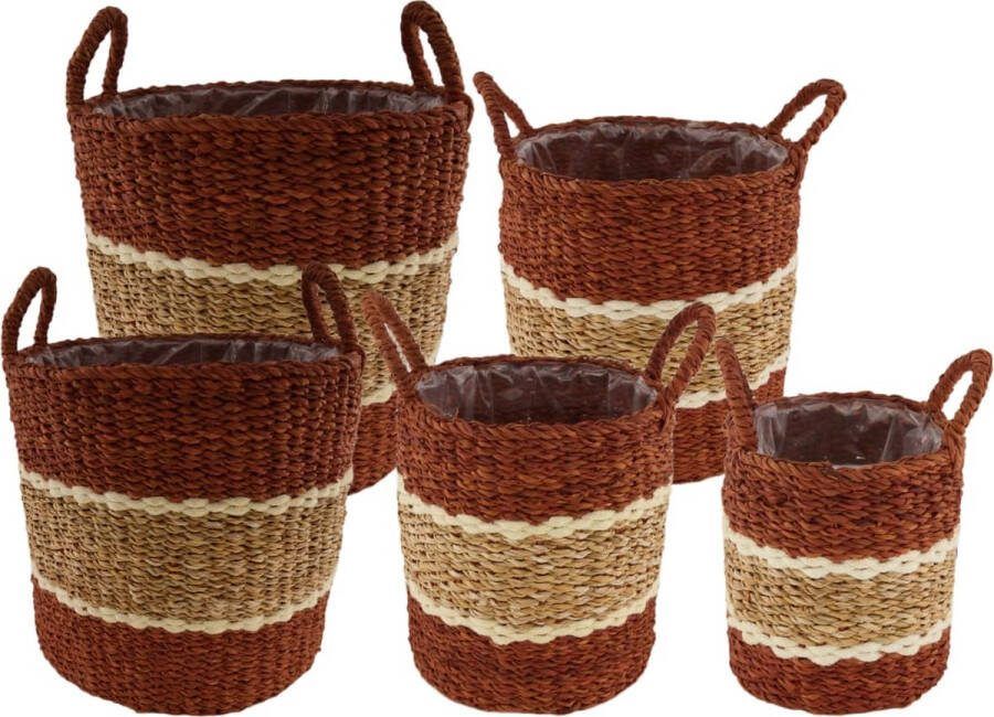 Dijk Natural Collections DKNC Plantenbak Bogota Zeegras 38x38x36cm Bruin