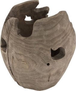 Dijk Natural Collections DKNC Vaas paulownia hout 29x29cm Grijs