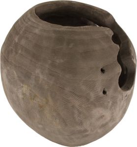 Dijk Natural Collections DKNC Vaas paulownia hout 35x32cm Grijs