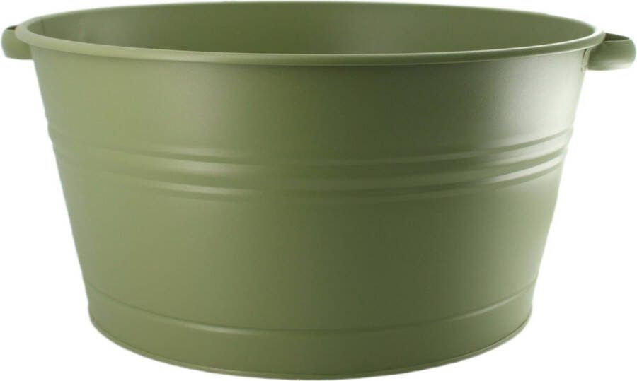 Dijk Natural Collections Metalen kom met handvat Mosgroen 56x50x25cm