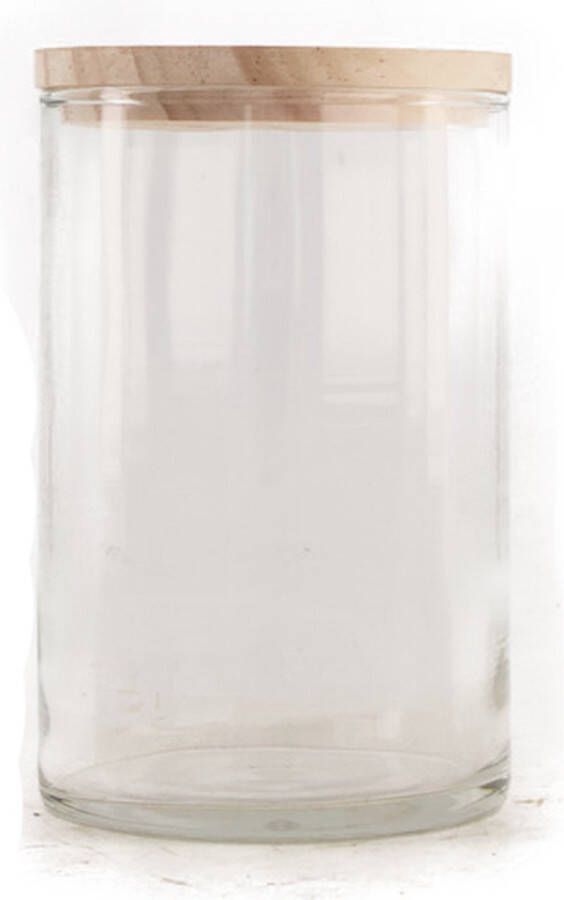 Dijk Natural Collections Vaas glas met bloemschik deksel Ø10x15.8cm
