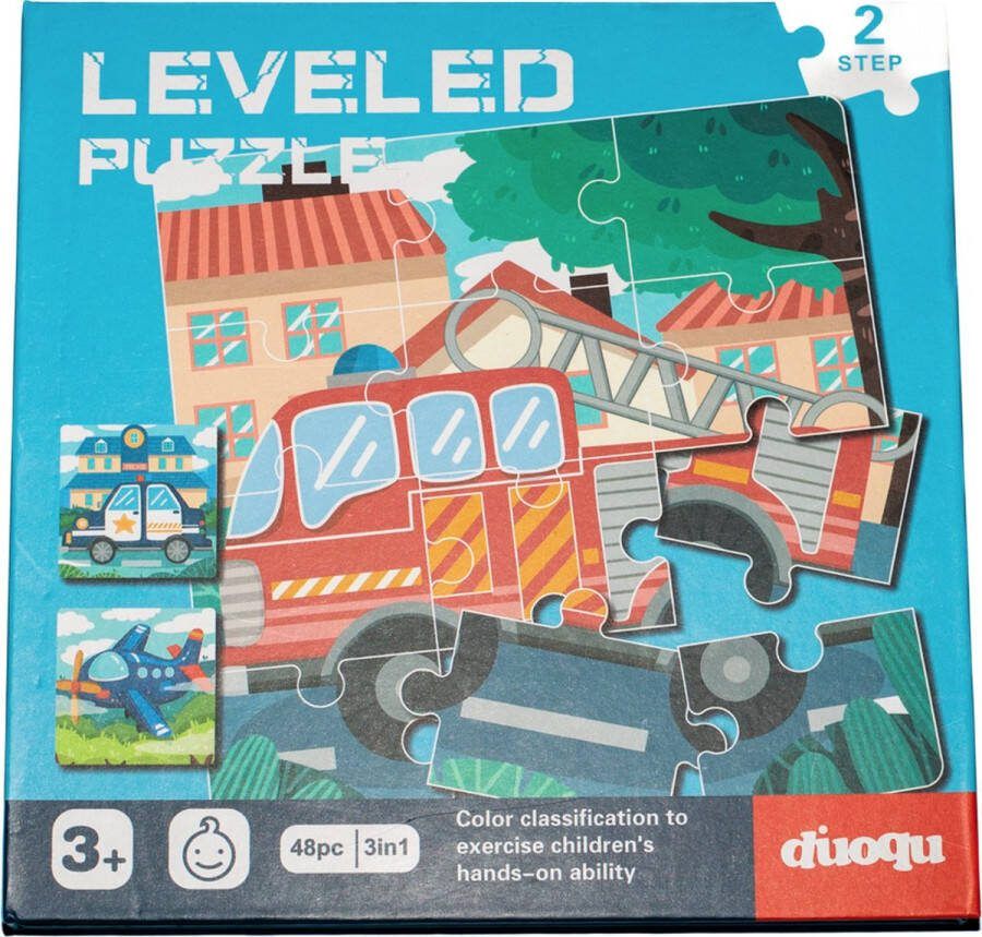 Diloqu Magnetisch Puzzelboekje Hulpdiensten 3-in-1 Puzzelboekje Montessori Kinderpuzzel 3 jaar of ouder Brandweer Politie Vliegtuig Puzzelniveau 2 48 puzzelstukjes
