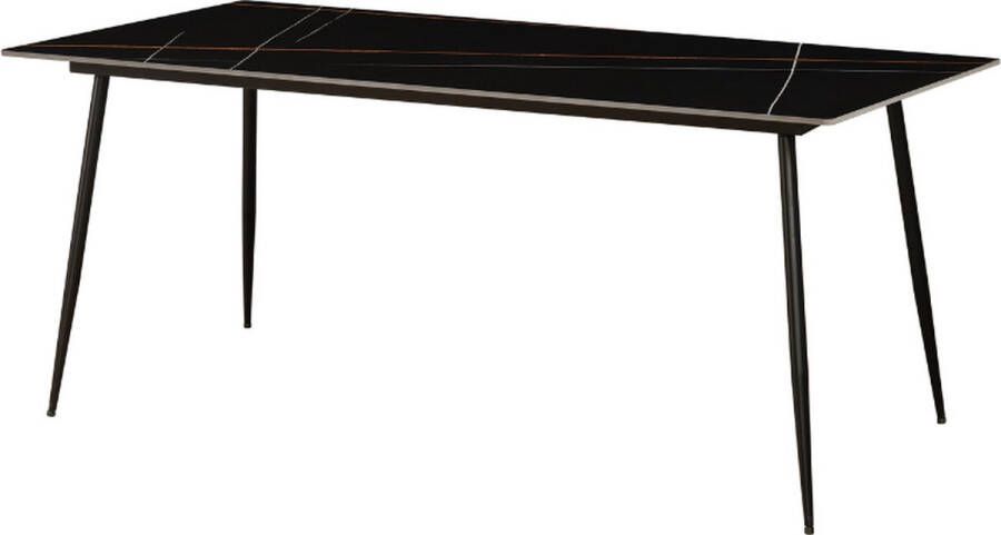 Dimehouse Eettafel Jules 170x90 cm marmerlook zwart