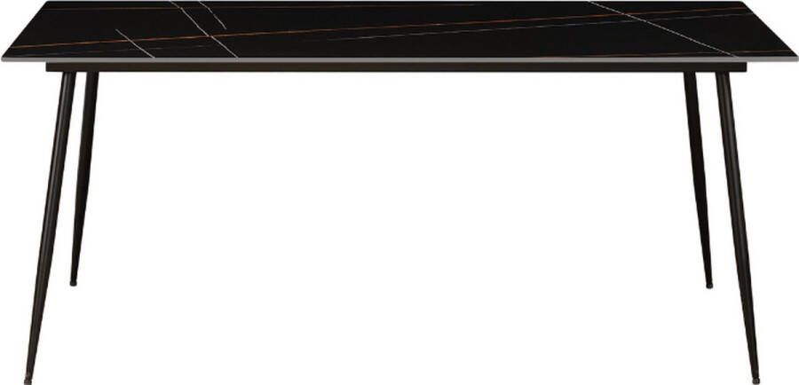 Dimehouse Eettafel Jules 190x90 cm marmerlook zwart