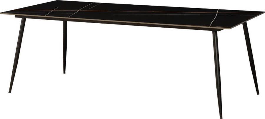 Dimehouse Eettafel Jules 210x100 cm marmerlook zwart