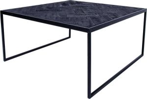 Dimehouse Industriële Salontafel Dulce 80x80 Cm Zwart Visgraat