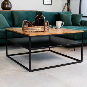 Dimehouse Industriële Salontafel Rafael Vierkant 90x90 Cm