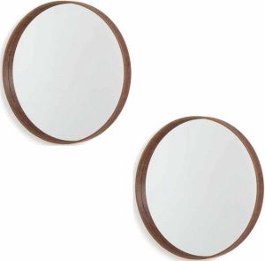 Dimehouse Ronde spiegel Stella set van twee hout Ø60 cm
