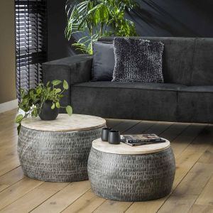 Dimehouse Salontafel Industrieel Mangohout Roxy Set