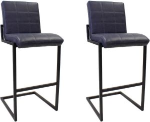 Dimehouse Set Van 2 Barkrukken Industrieel Hoxton Blauw